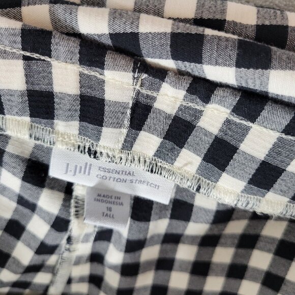 J Jill Womens Pants 18T Tall Straight Leg Zip Pockets Comfy Black White SL50E - Picture 7 of 9